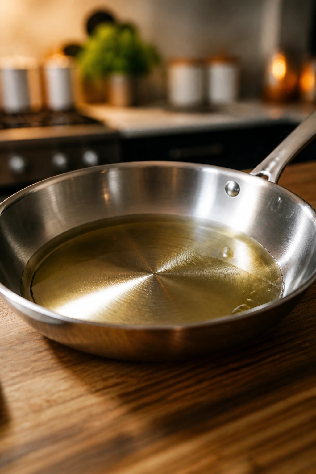 Close-up of a 12-inch skillet on a kitchen counter