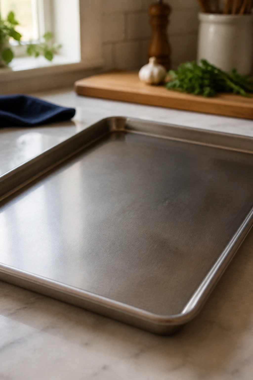 Rimmed baking sheet as the main kitchen tool for weeknight vegan dinners
