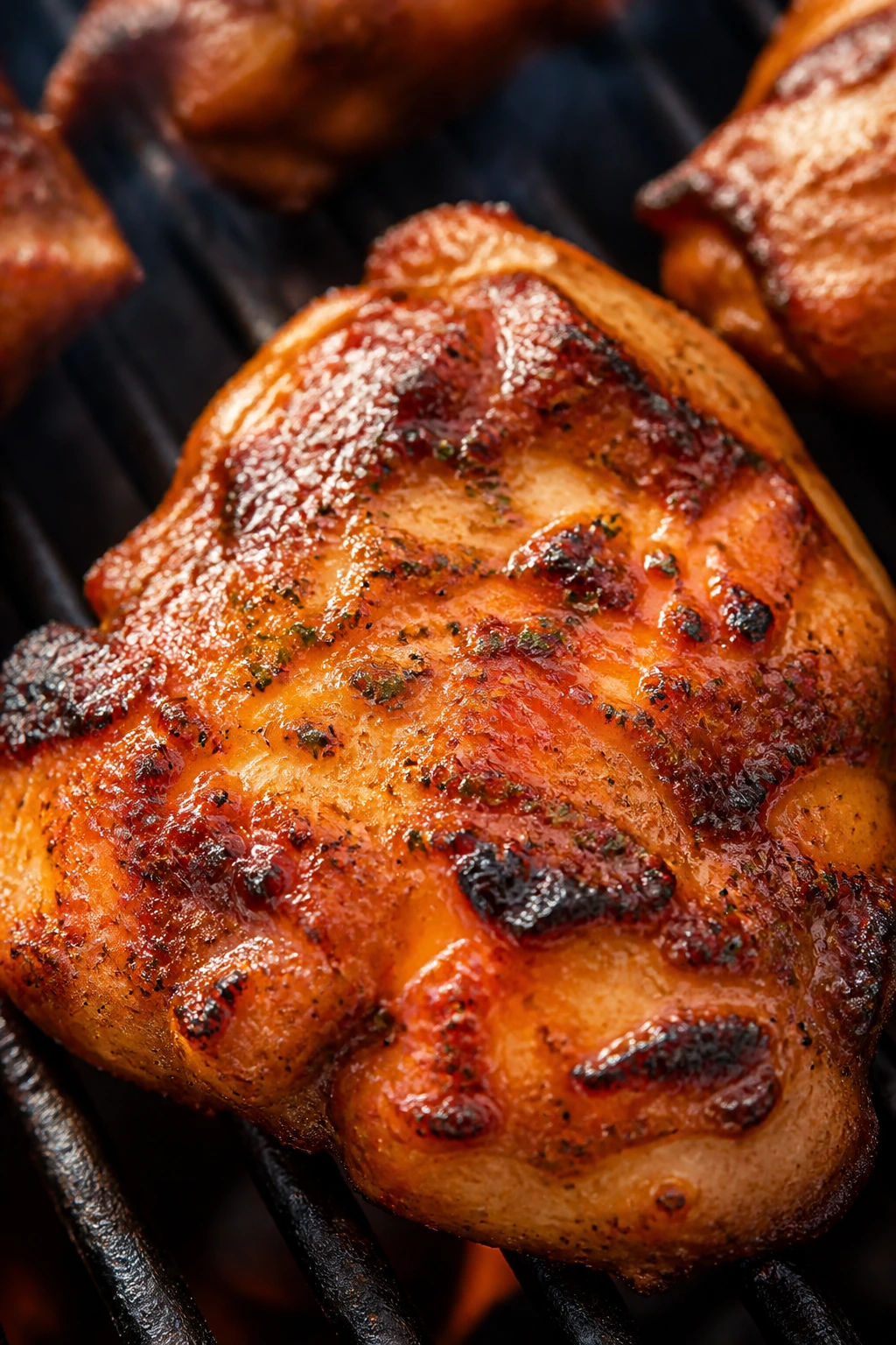 Buffalo ranch grilled chicken close-up with spicy glaze