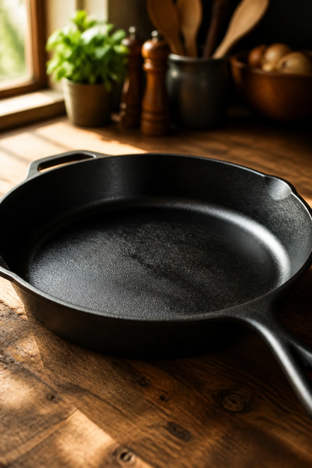 Close-up of a cast-iron skillet symbolizing essential kitchen equipment for these recipes.