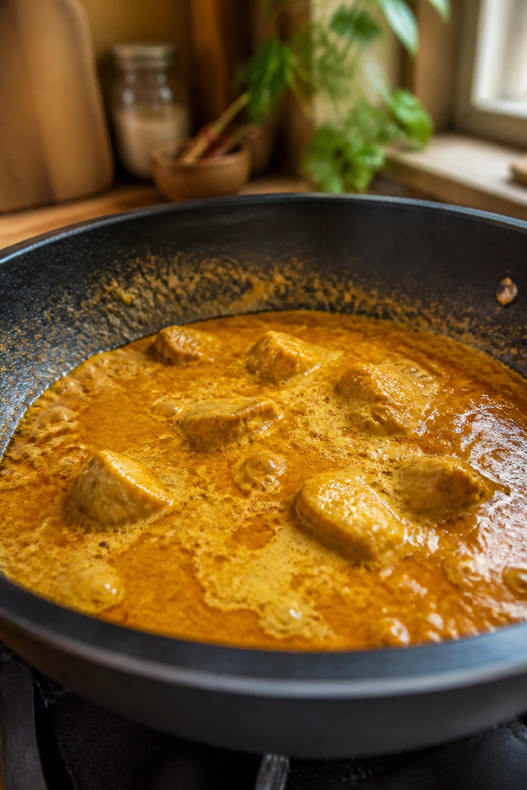 Close-up of sauce starting to split in a skillet illustrating common mistakes