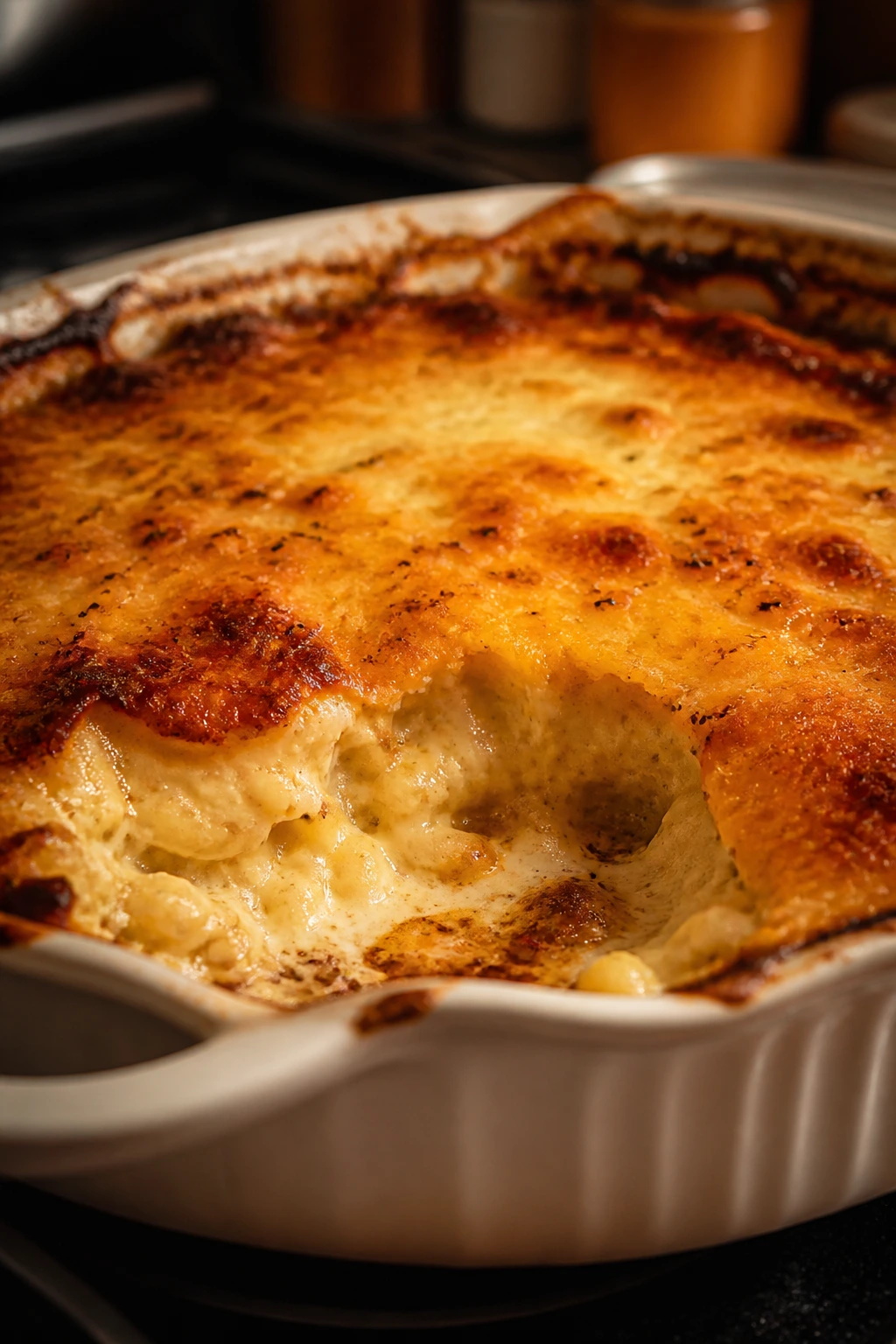 Casserole with uneven browning and surface separation to show common mistakes