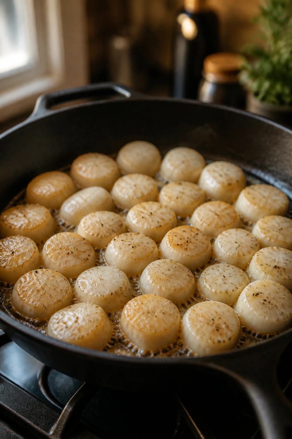 Overcrowded skillet illustrating common cooking mistakes.