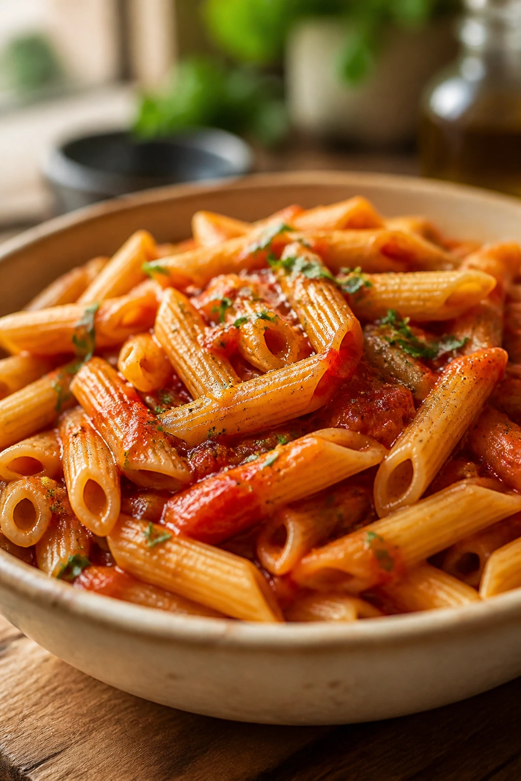 Close-up of gluten-free pasta in a rustic bowl, showcasing pantry-friendly variations.