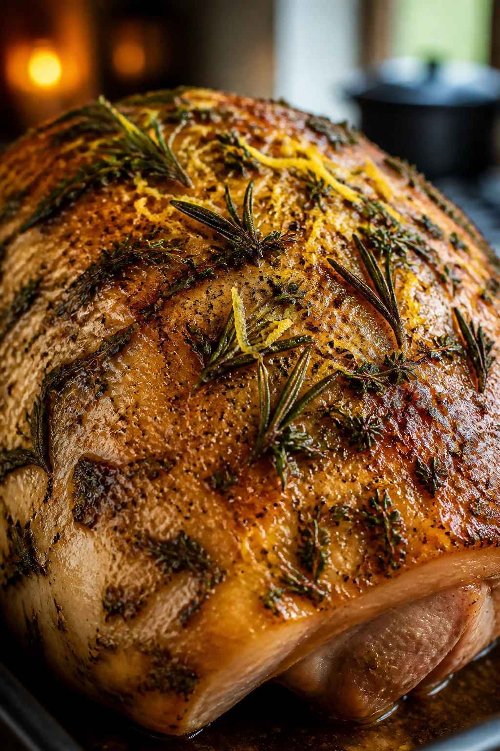 Herb-forward turkey breast with rosemary and lemon zest.