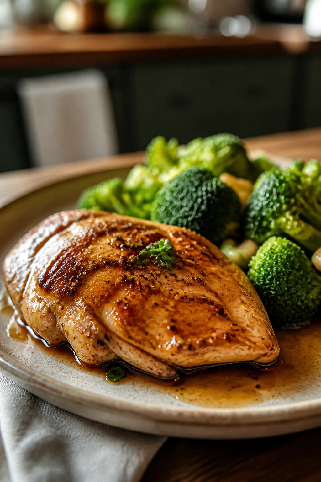 Plate of keto dinner with sauce and vegetables