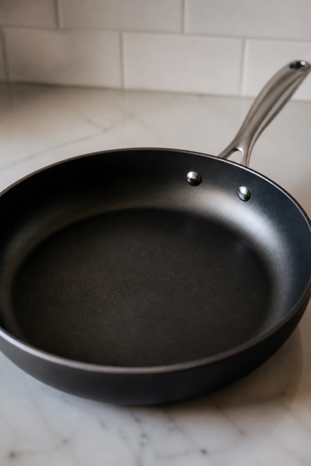 Large skillet dominating a kitchen counter as essential equipment