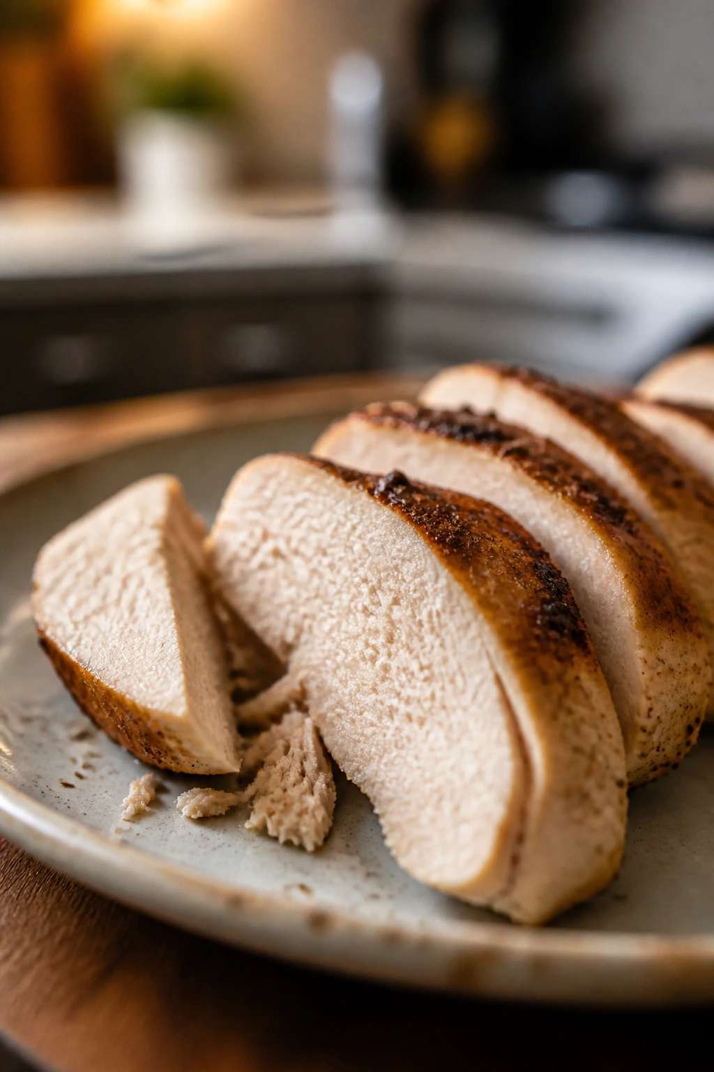 Dry overcooked chicken breast on plate illustrates common mistakes