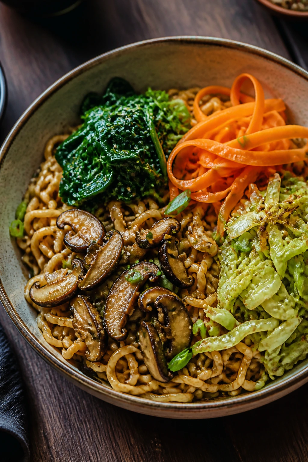 Ramen bowl with varied toppings showing variations