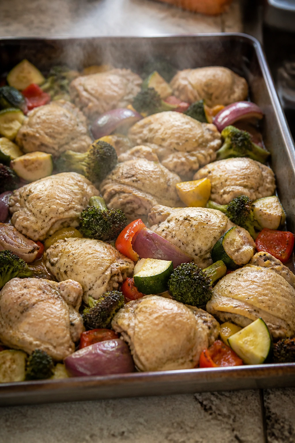 Overcrowded pan causing steaming rather than browning.