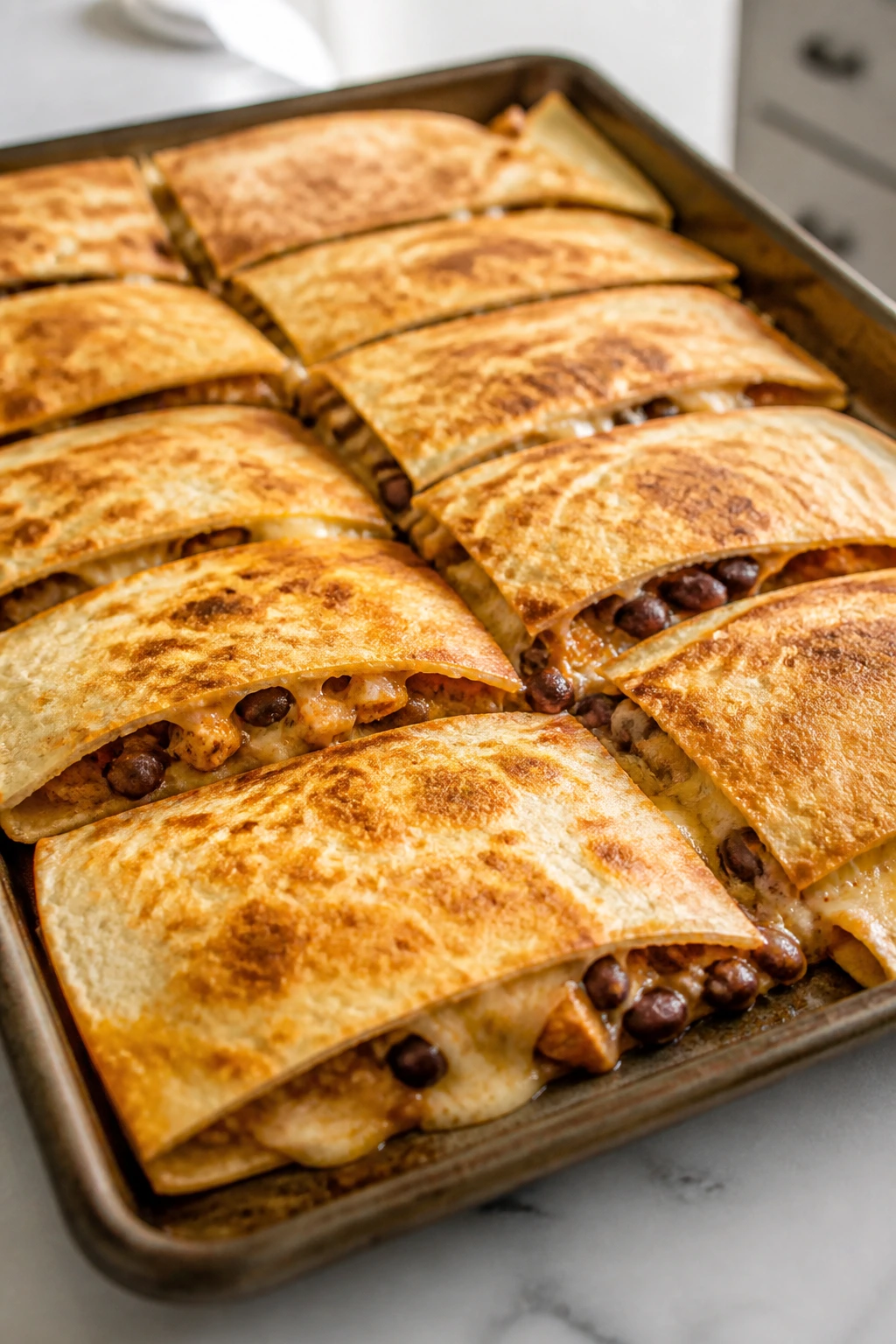 Sheet-pan quesadillas with crispy, melted cheese