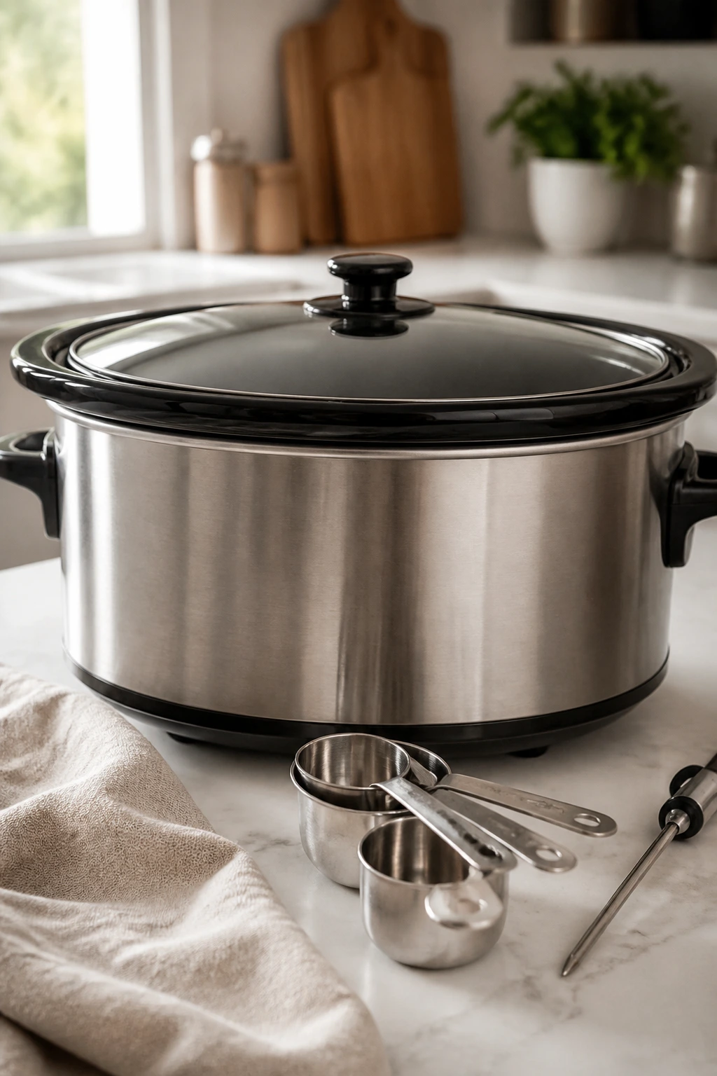 6-quart slow cooker on a kitchen counter
