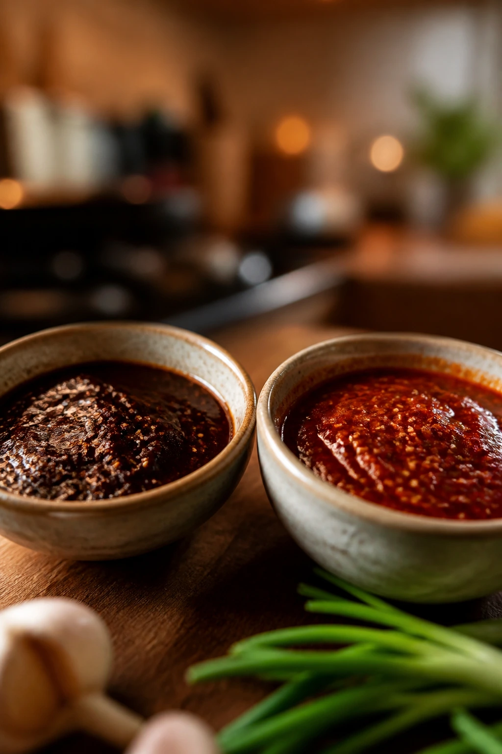 Two sauce bowls showing variations in heat and flavor