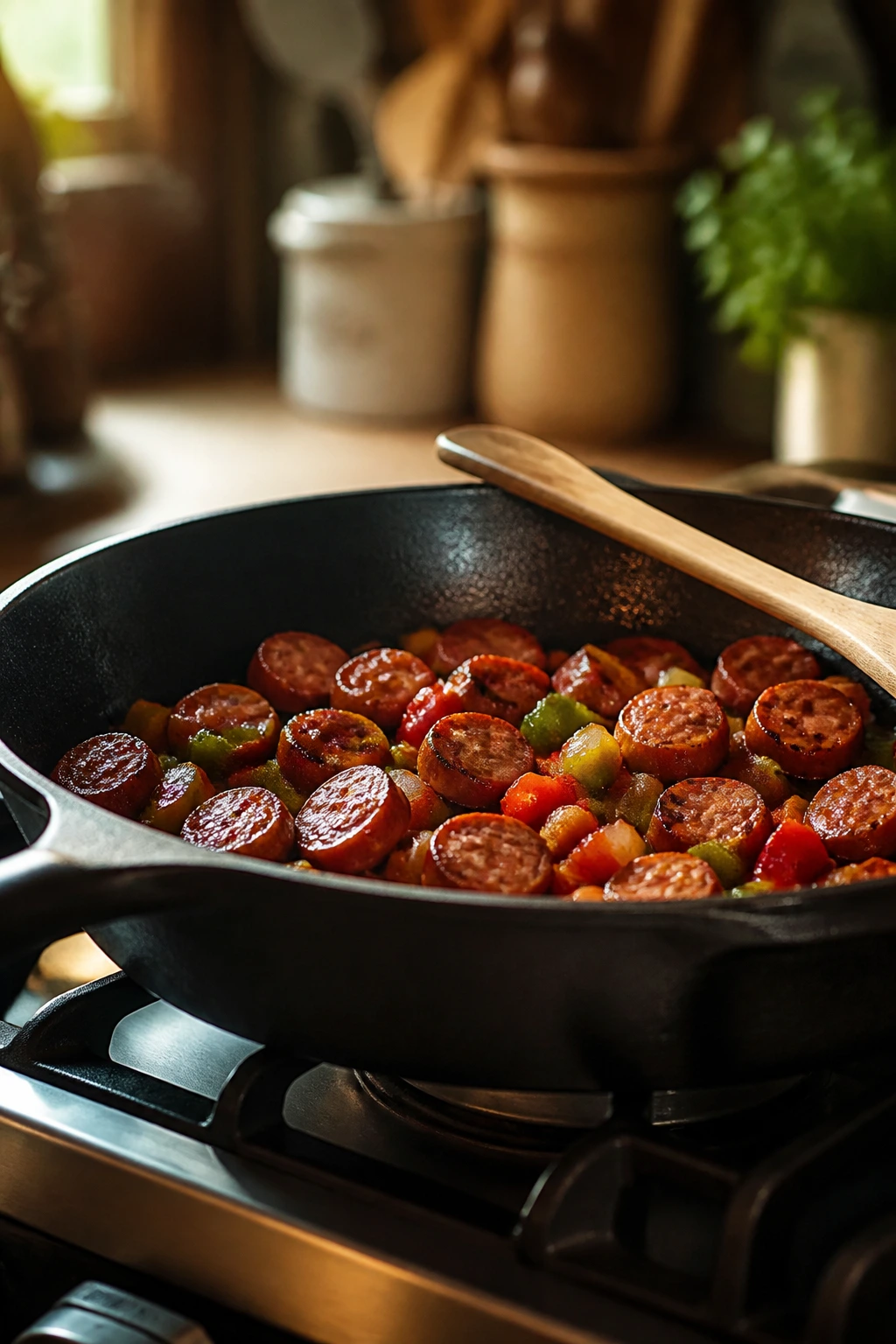 Close-up of a 12-inch skillet as essential kitchen equipment