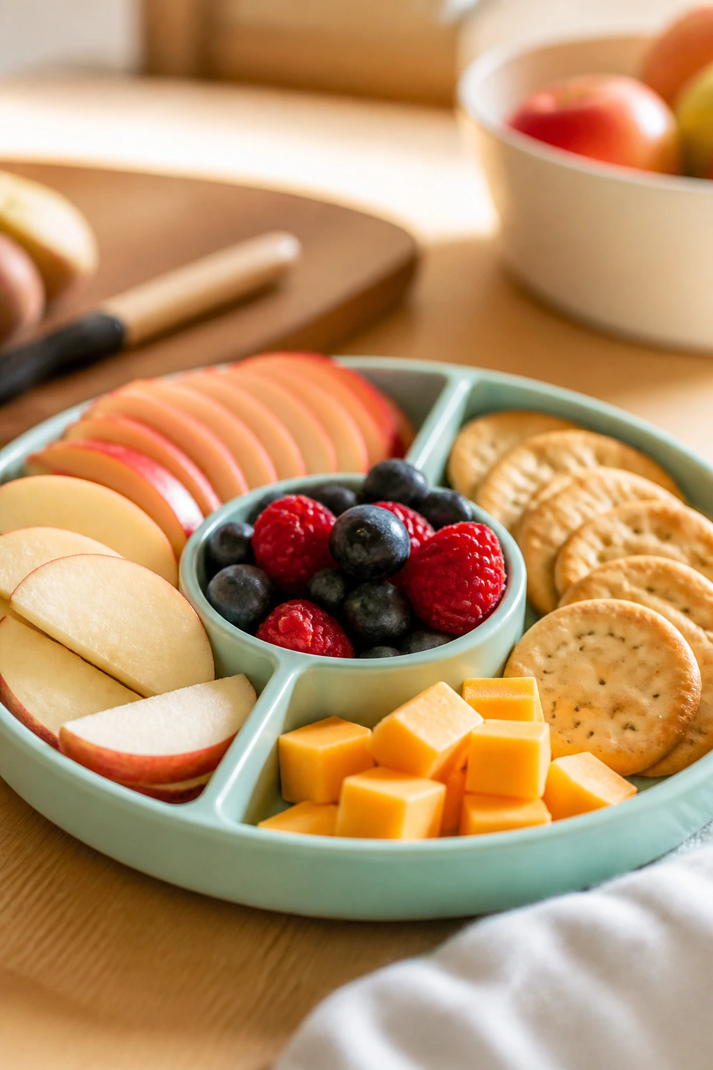 Snack tray with simple, protein-and-carb combos for after school.