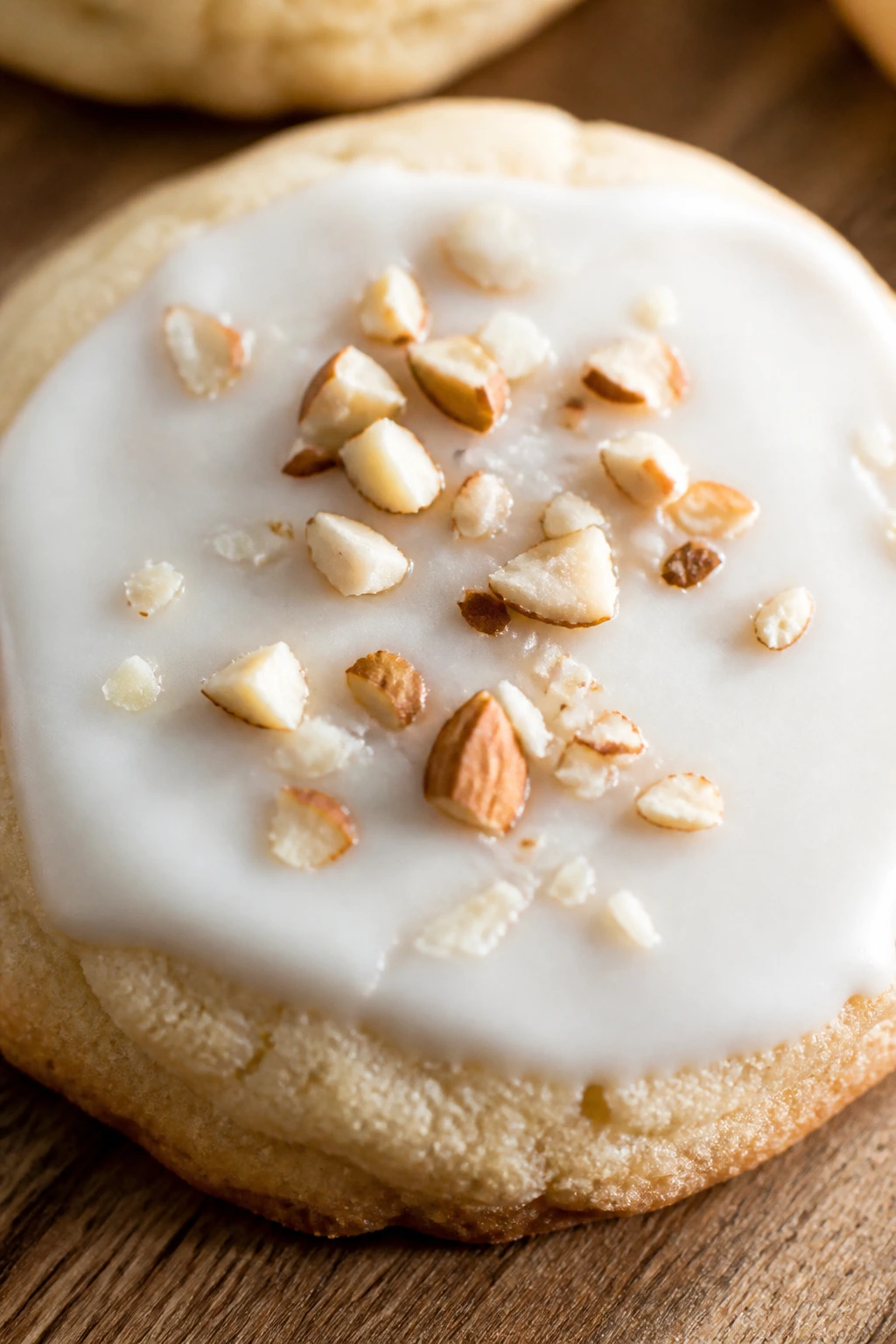 Almond sugar cookie with vanilla icing