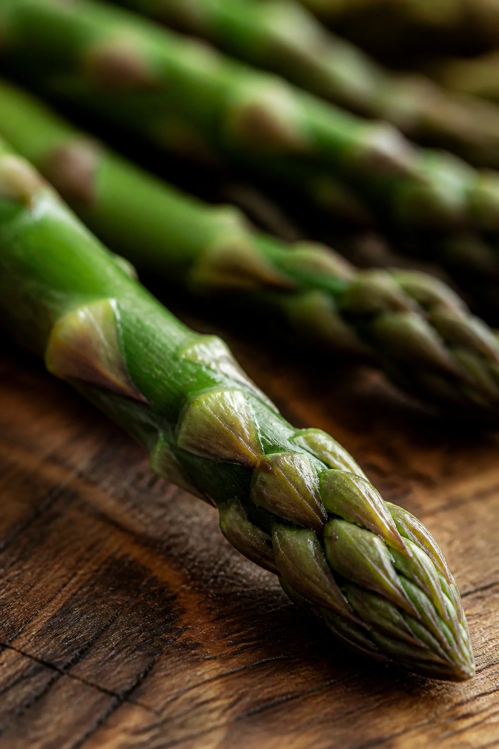 Macro shot of a single asparagus spear in focus