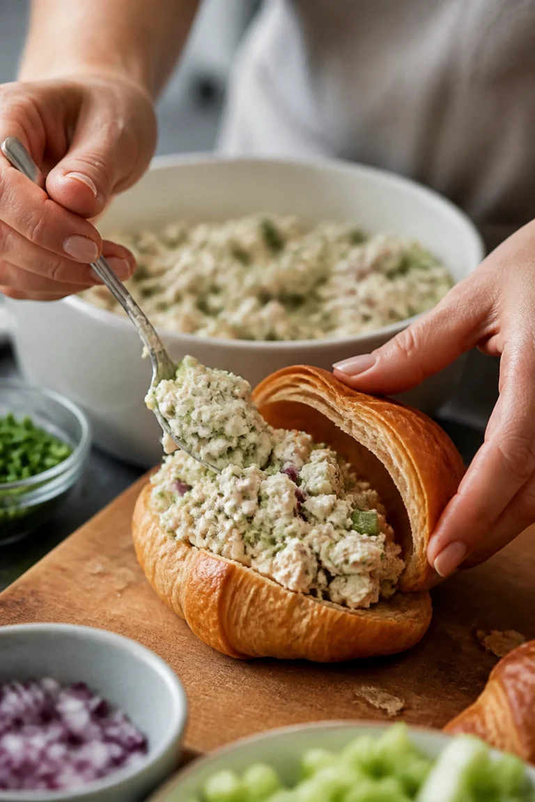 Zesty Chicken Salad Croissants with Homemade Dressing