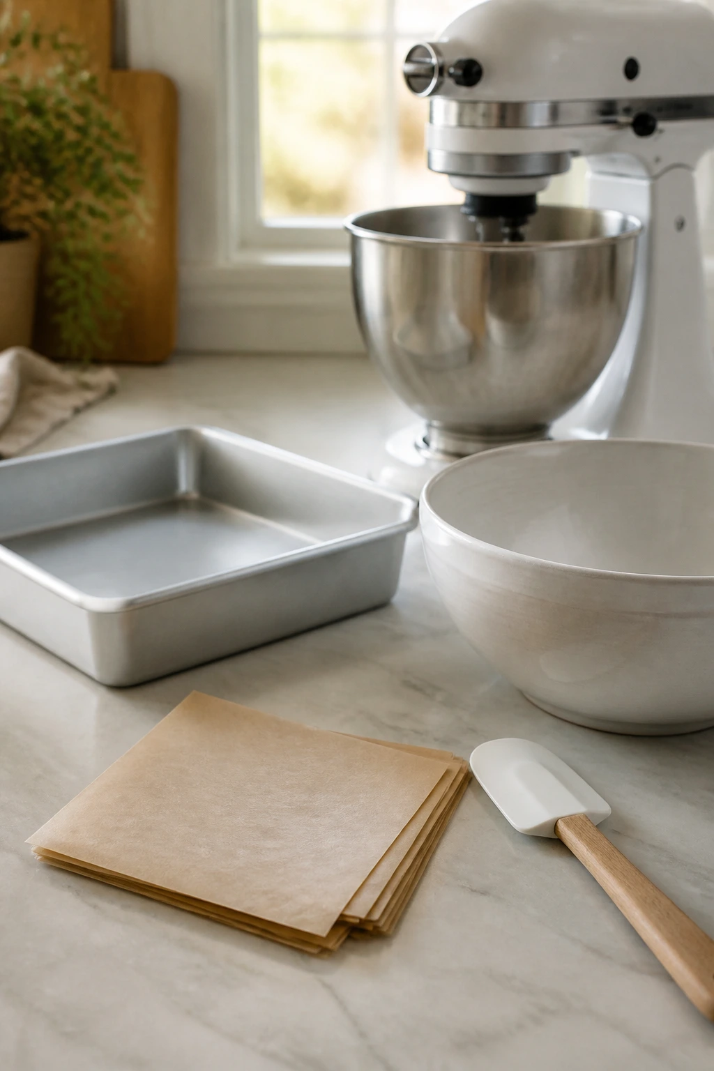 Collection of baking tools arranged on counter