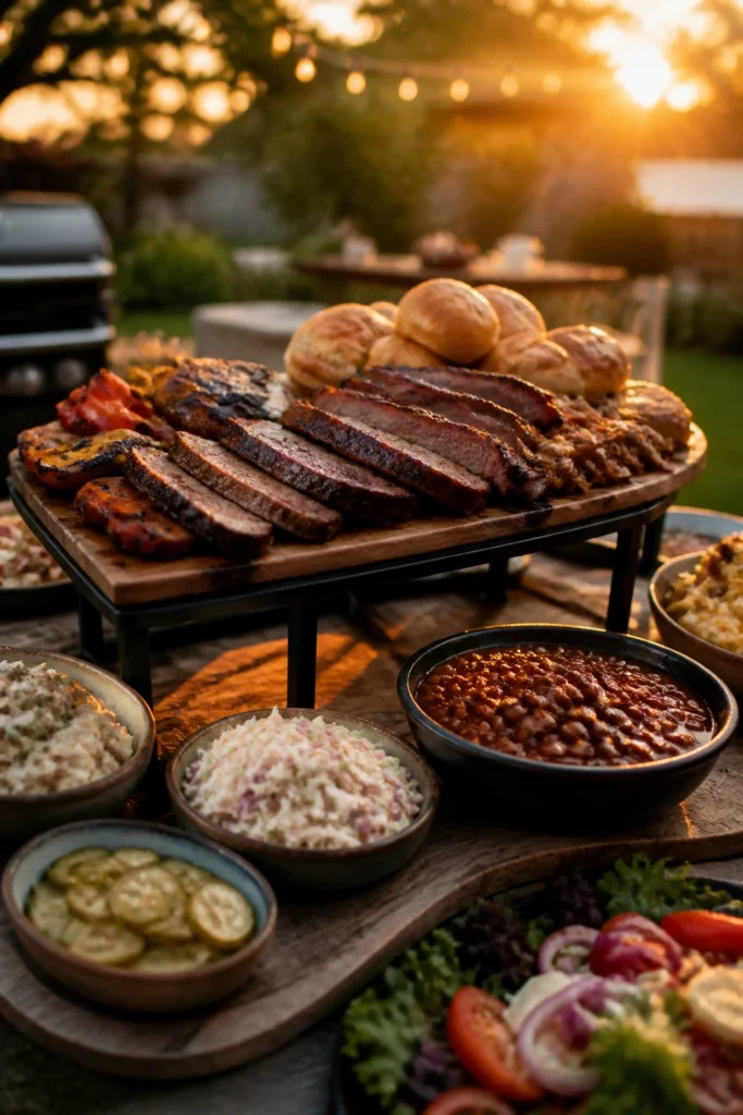 Juicy BBQ Food Display for Backyard Cookouts