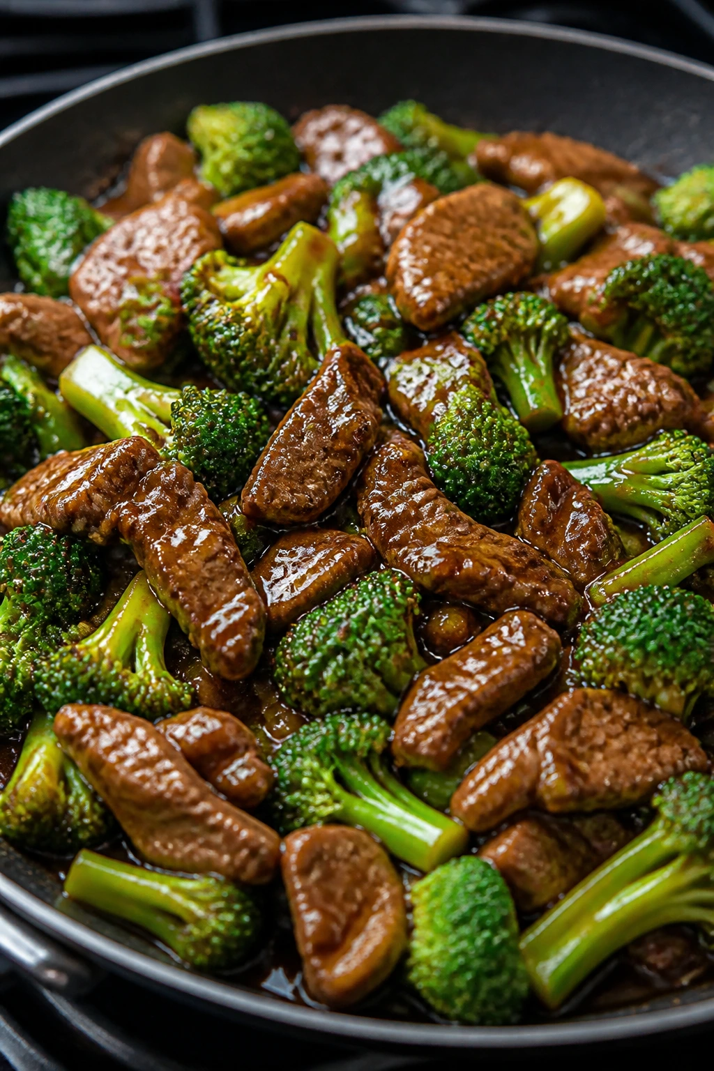 Beef and broccoli in glossy oyster sauce