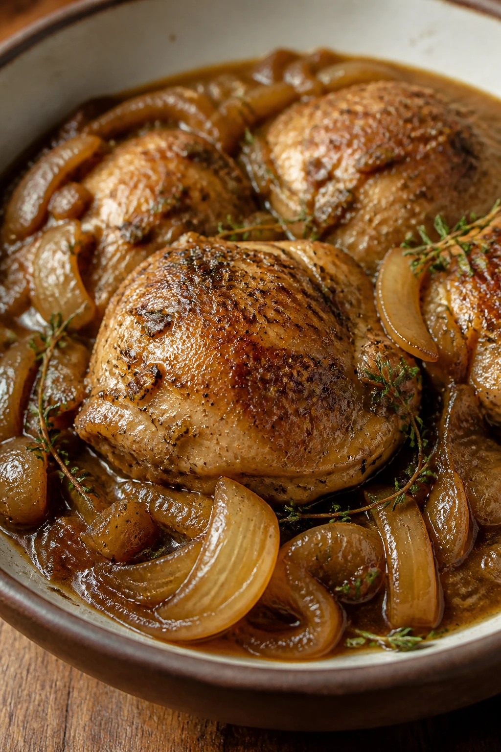 Beer-braised onion chicken with onions and sauce