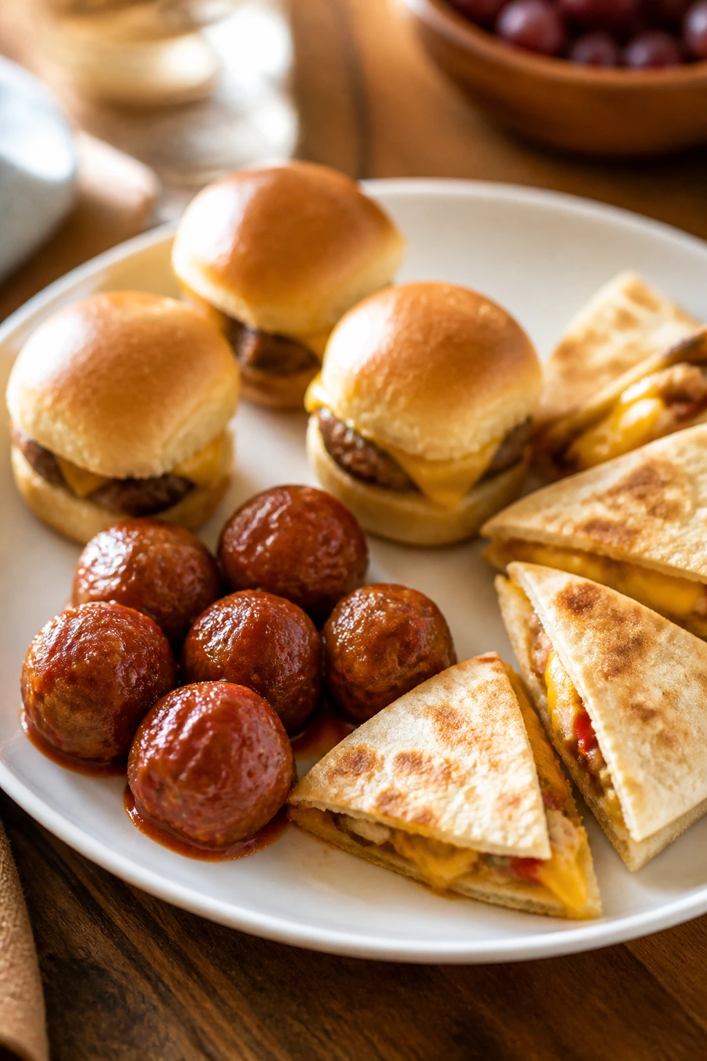 Plate of bite-size kid-friendly portions for variations and adaptations