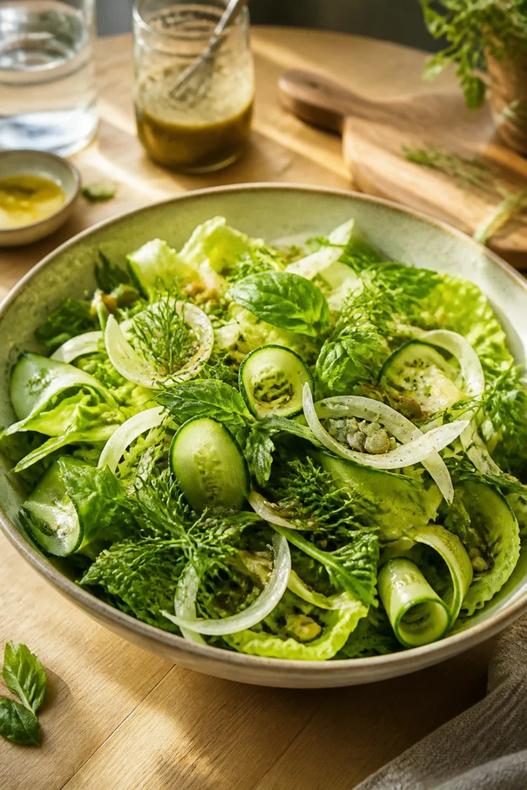 Light Salad Ingredients with Homemade Dressing