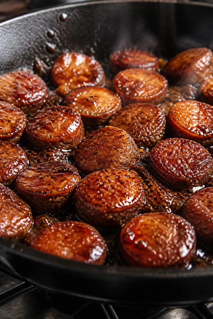 Crispy Sausage Skillet with Brown Sugar Glaze