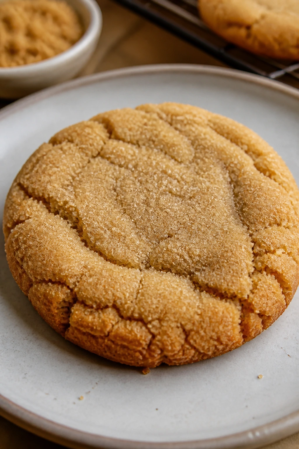 Close-up of brown sugar shortbread cookie on a plate