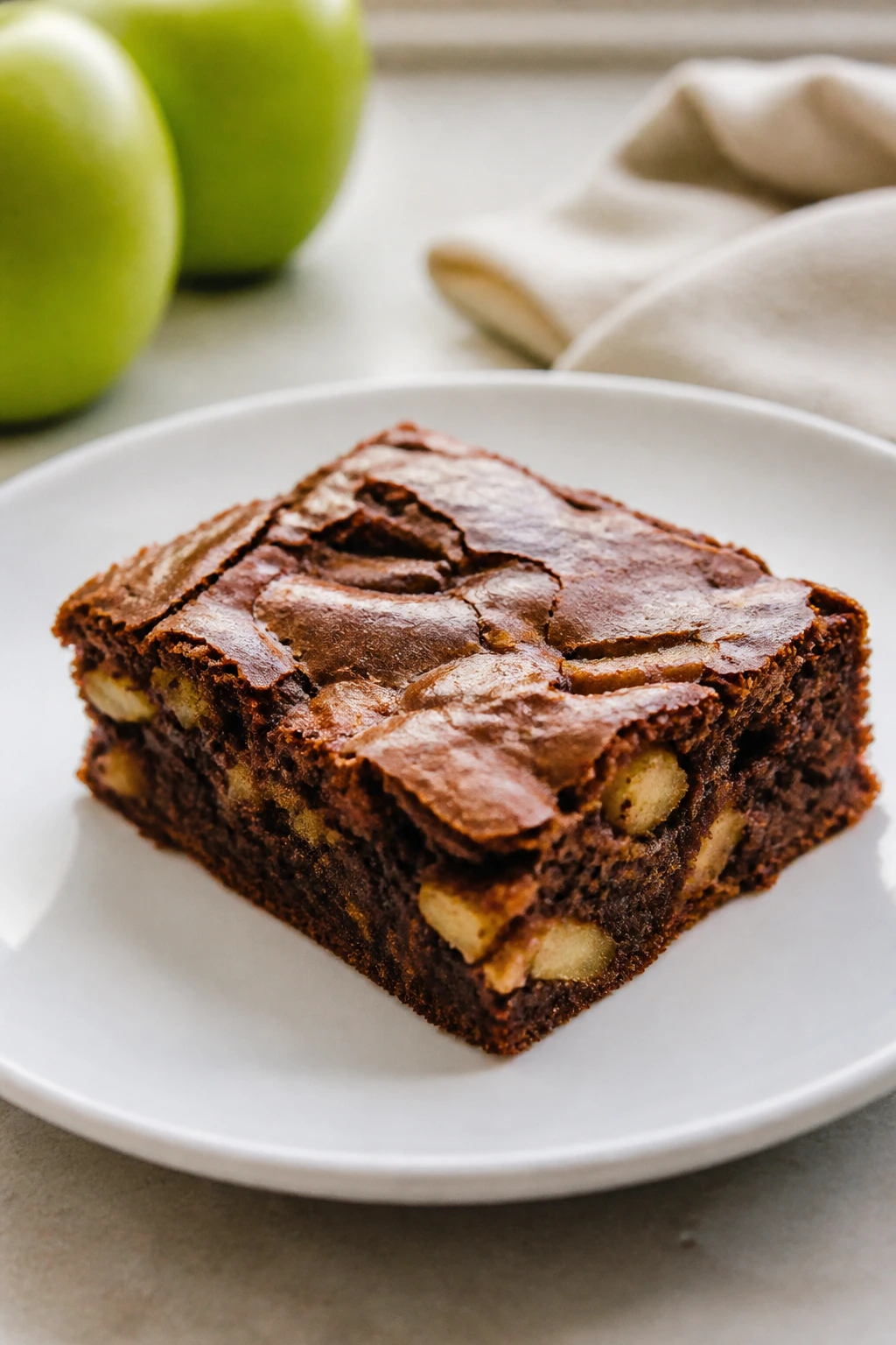 Brownie bar on plate ready to serve