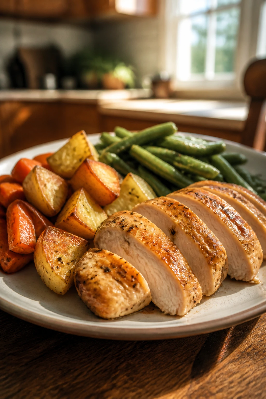 Close-up of budget-friendly weeknight dinner in a home kitchen