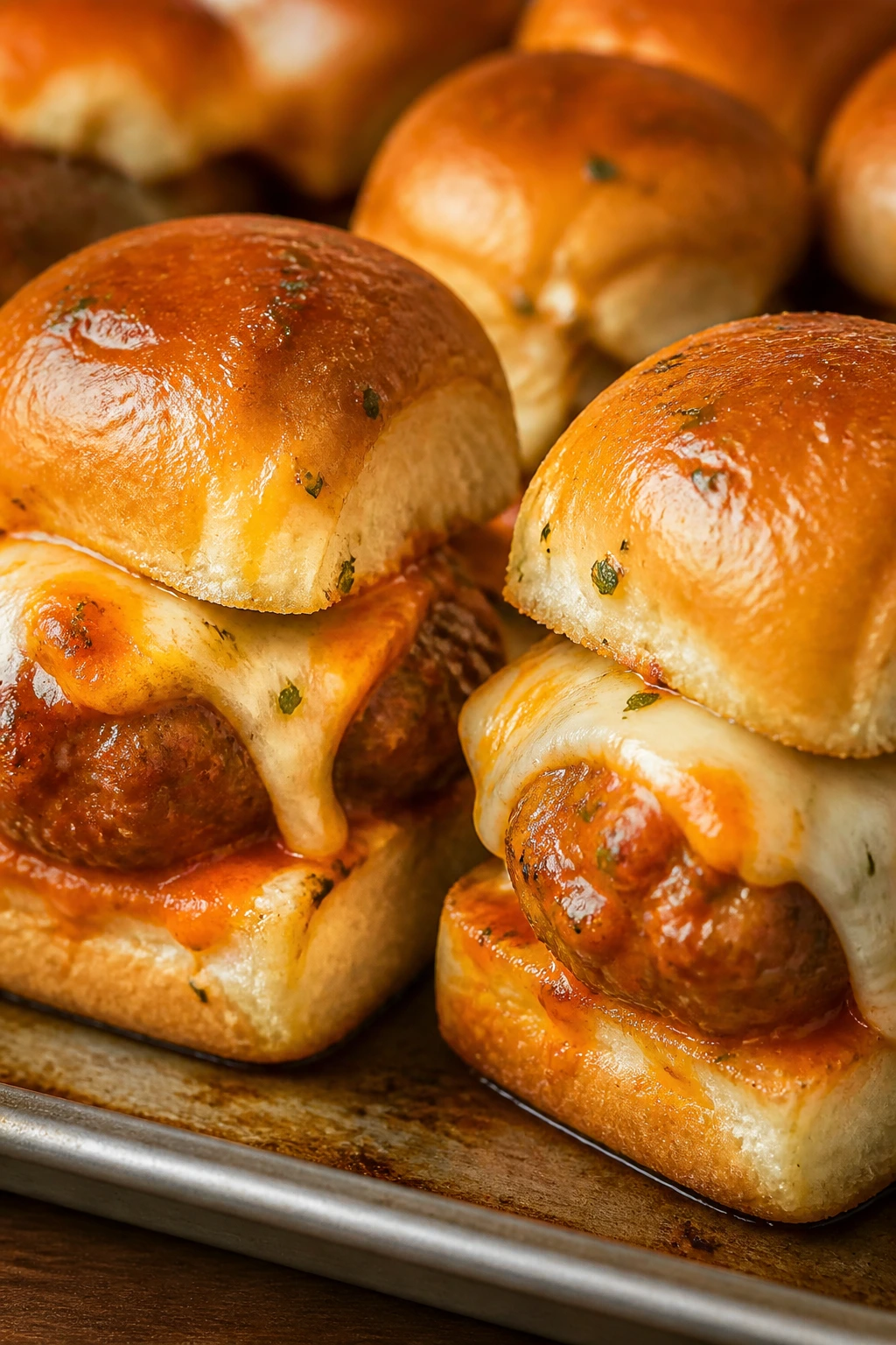 Two buffalo ranch sliders with buffalo glaze and melted monterey jack