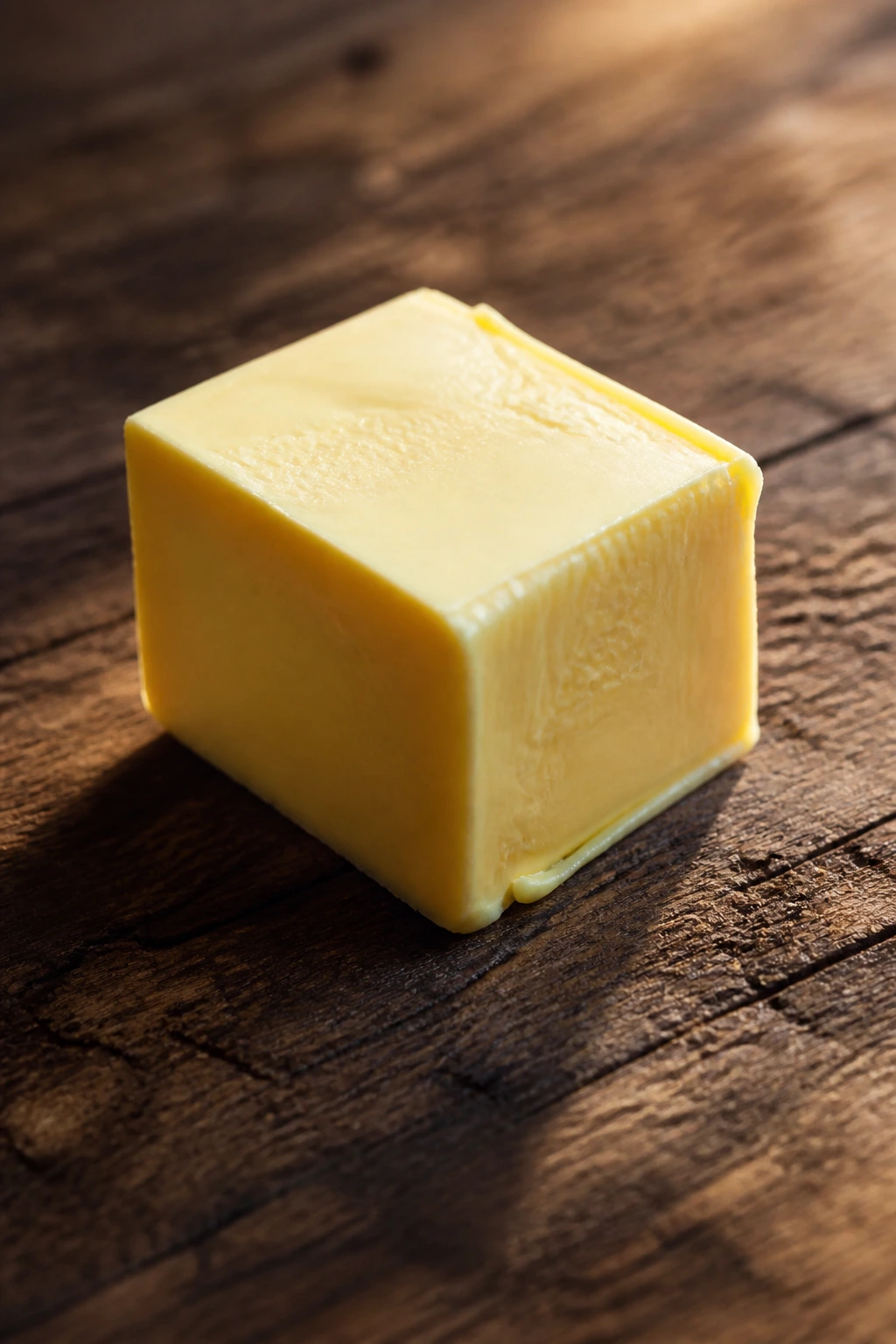 Pat of butter on wooden board