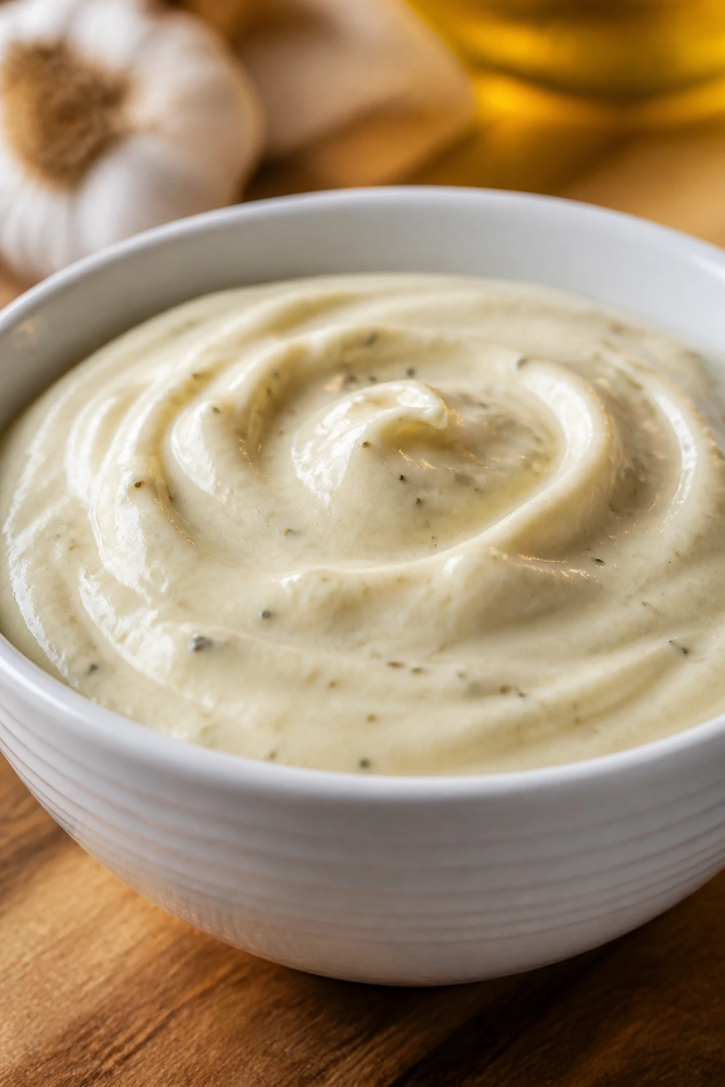 Creamy Caesar dressing in a bowl with smooth texture