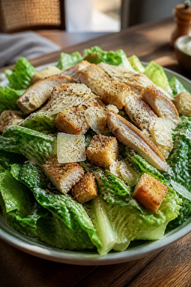 Crisp Chicken Caesar Salad with Homemade Dressing