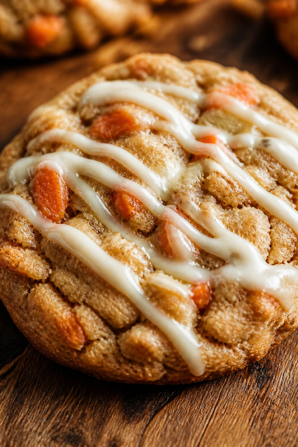 Carrot cake cream cheese cookie close-up