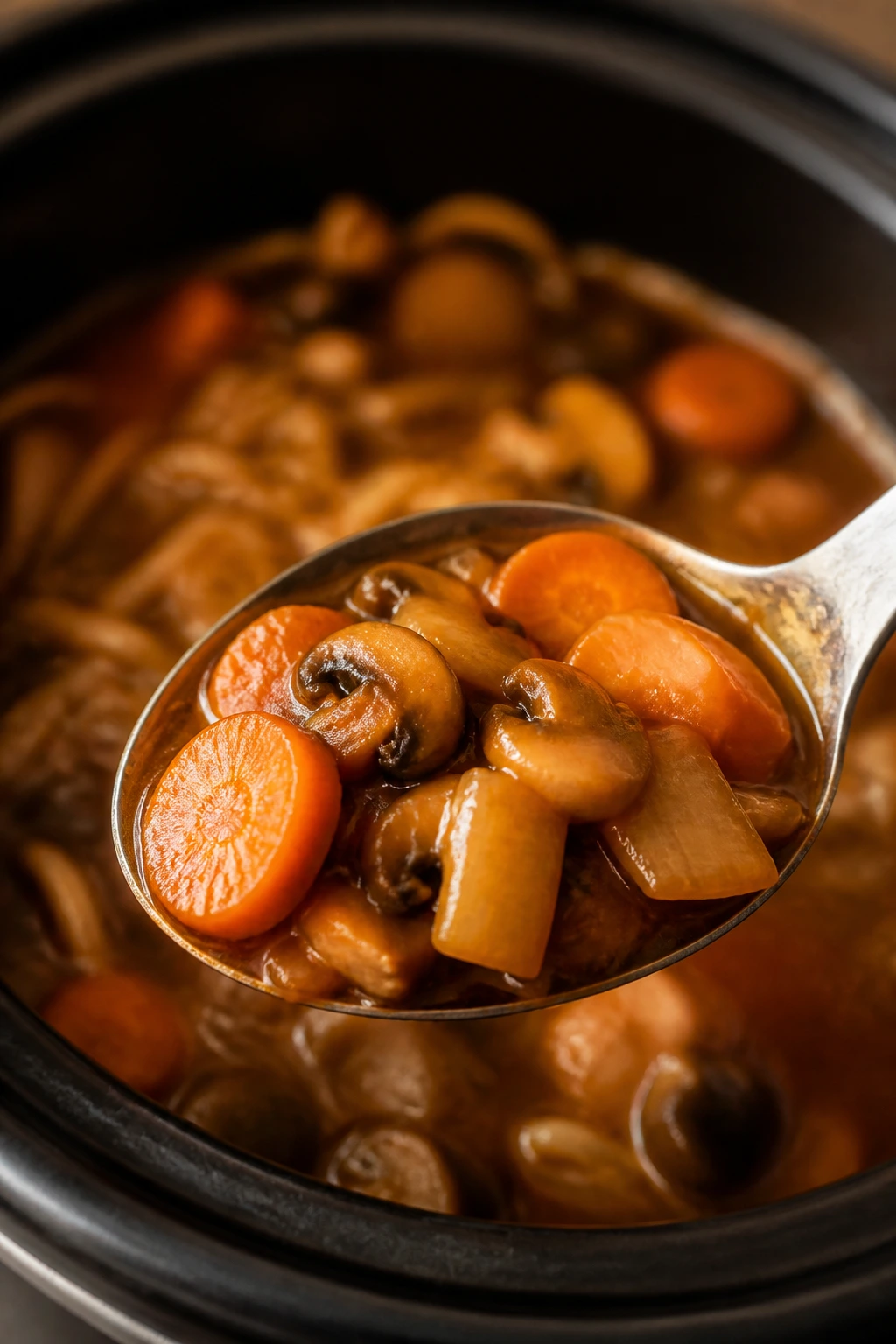 Carrots and onions in thick glossy sauce