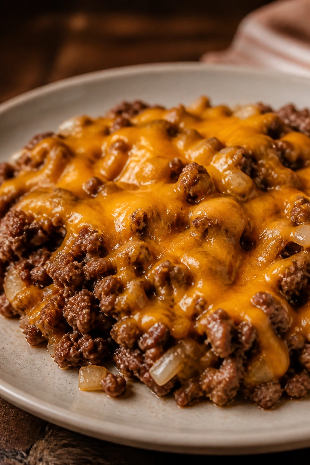 Cheeseburger skillet variation plated