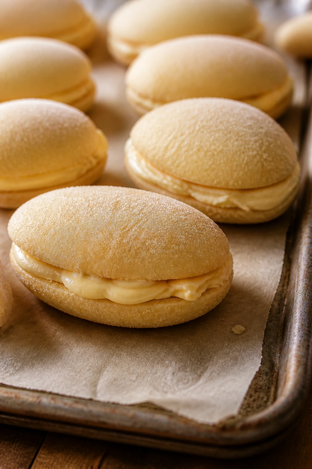 Egg-shaped sugar cookies filled with creamy cheesecake center