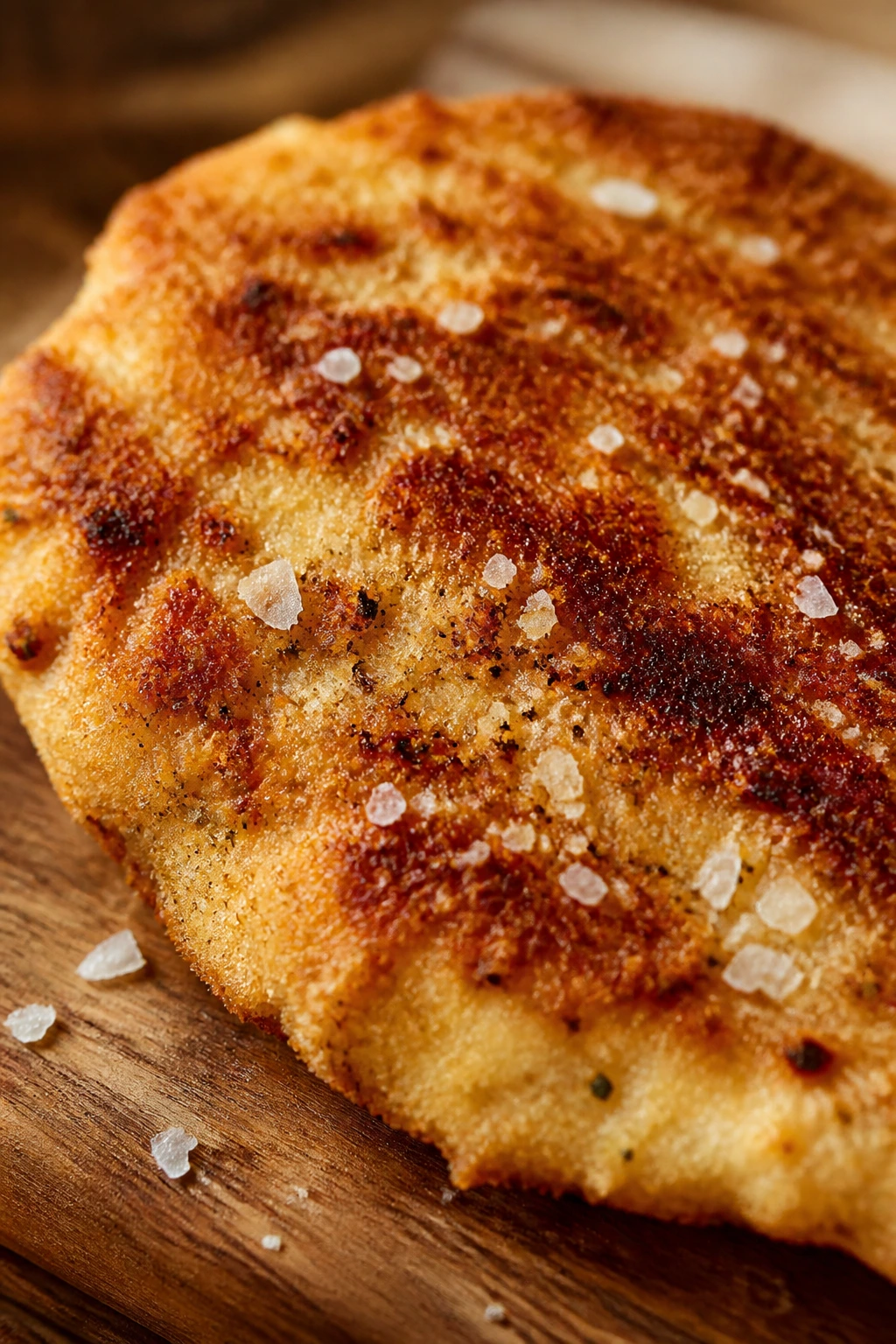 Close-up of a crusted chicken cutlet showing key ingredients' impact