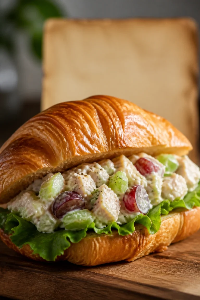 Fresh Chicken Salad Croissant with Homemade Dressing