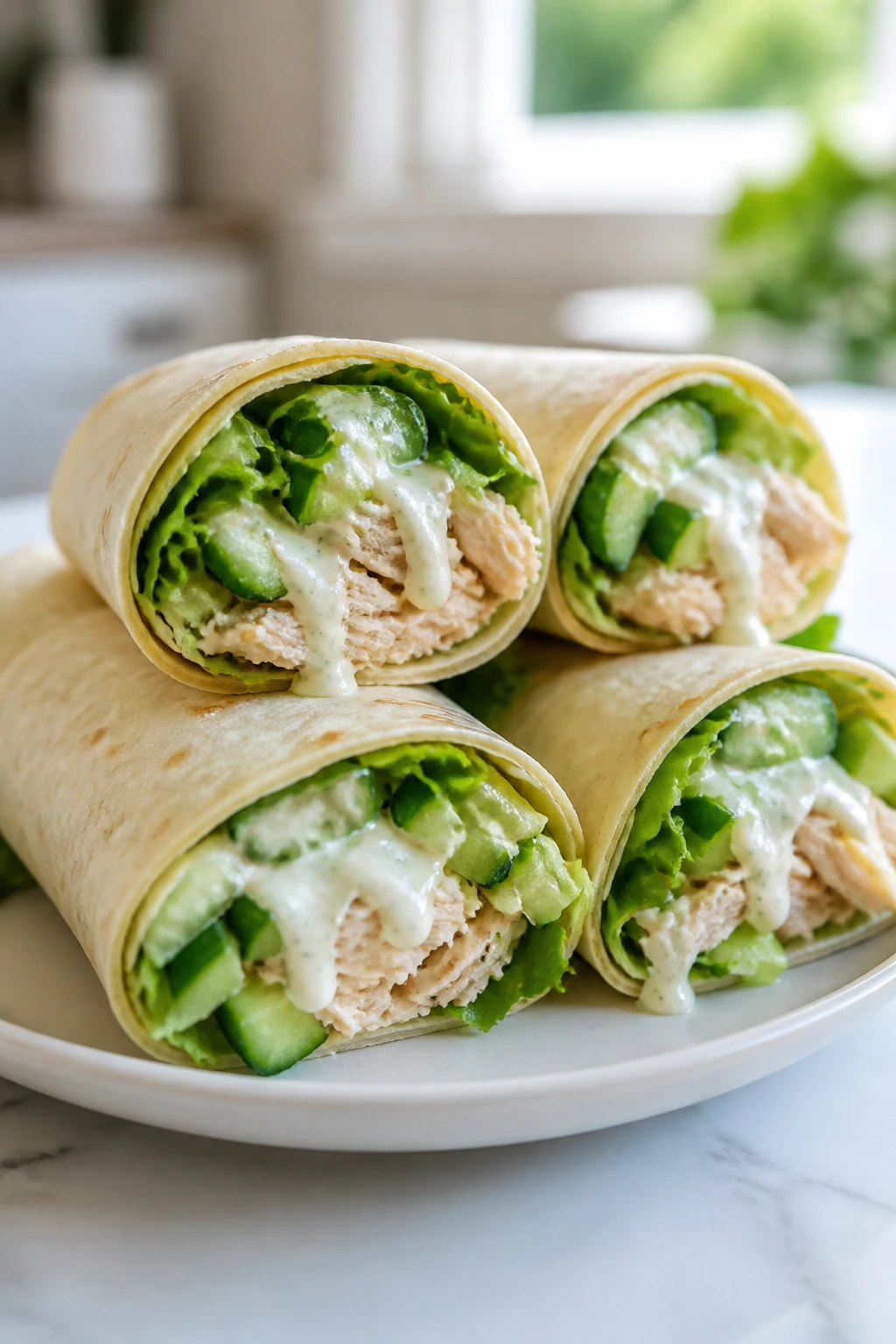 Chicken wraps with ranch crunch on plate