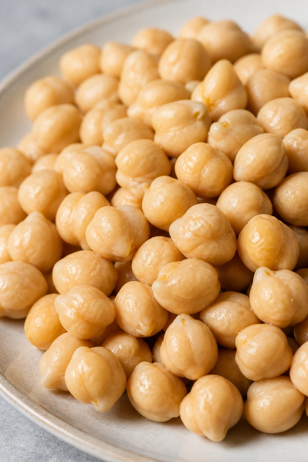 Close-up of chickpeas on a plate highlighting plant-based protein