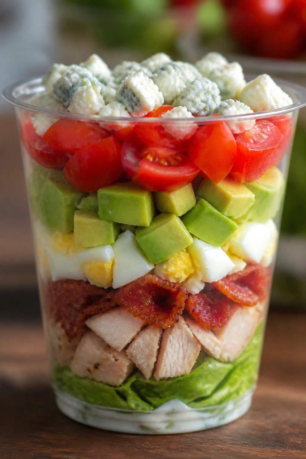 Close-up of Cobb Salad Cups