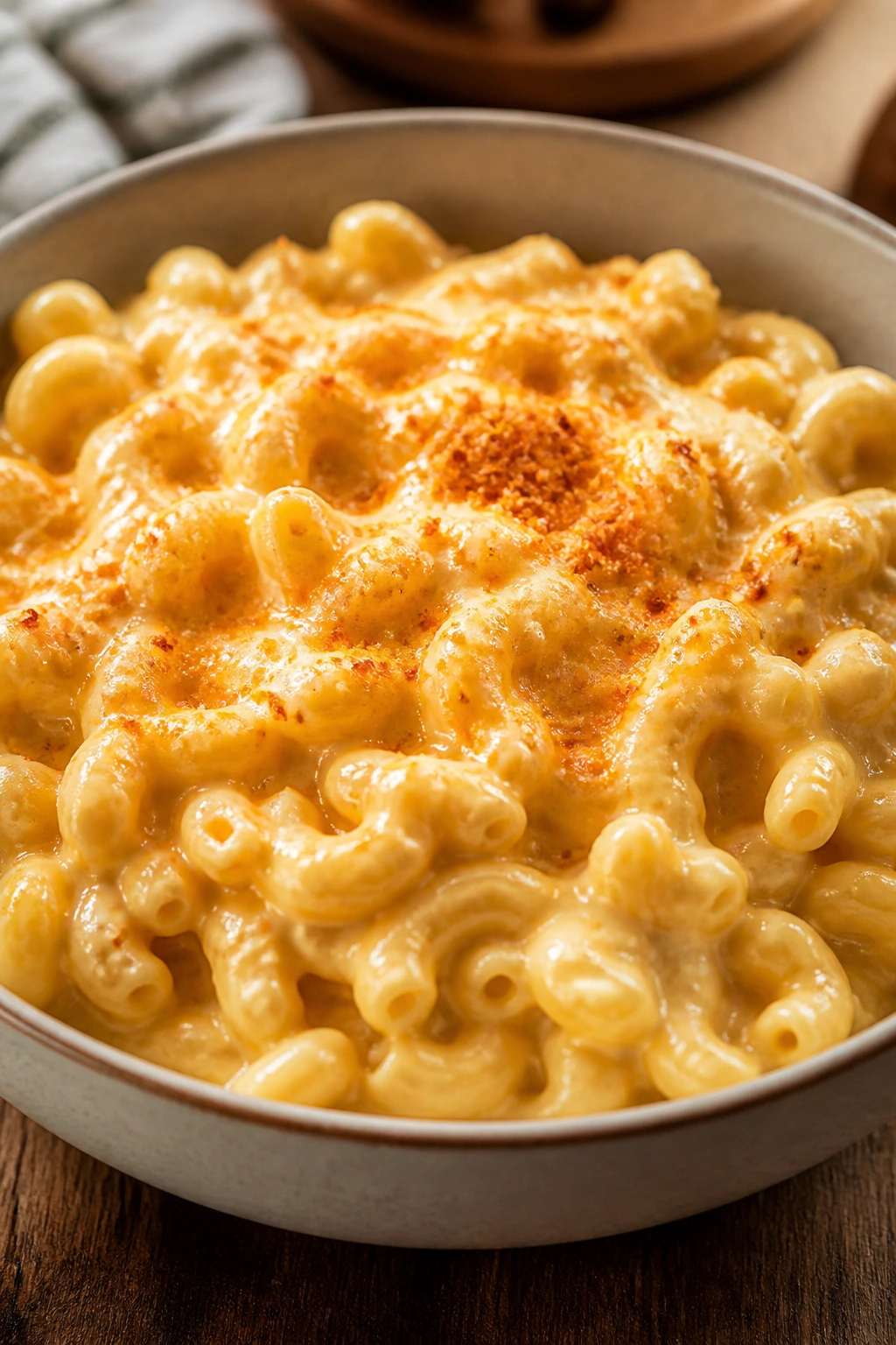 Creamy cottage cheese mac and cheese with chickpea pasta