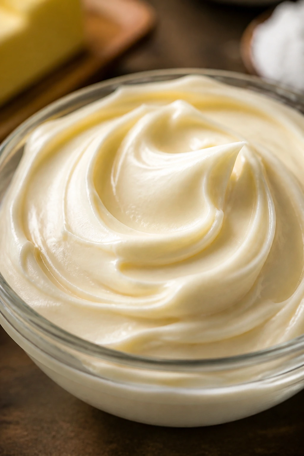 Thick cream cheese frosting texture close-up