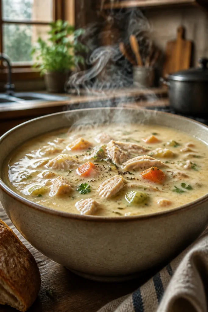 Hearty Cream of Chicken Soup for Cold Winter Nights