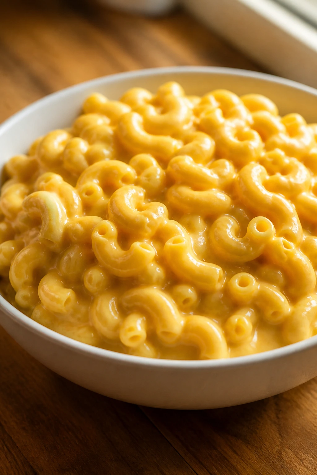 Creamy macaroni and cheese in a bowl