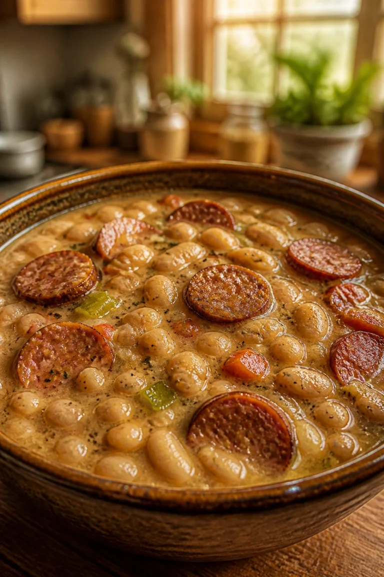Creamy Bean Soup with Kielbasa for Cold Winter Nights